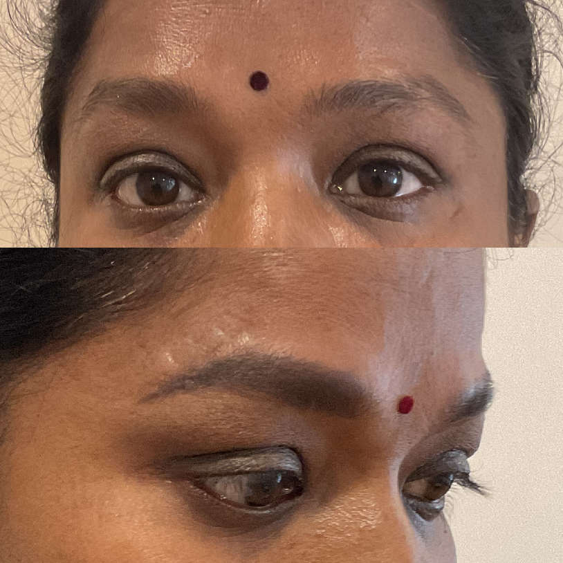 Ombre powder brows before and after — Golden Ratio by Priyanka, Bengaluru