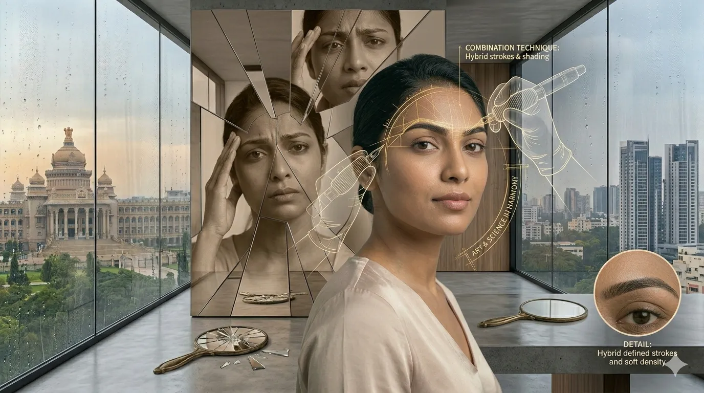 Want Hair Strokes AND Defined Fullness? Why Combination Brows Work Best in Bengaluru's Humid Climate